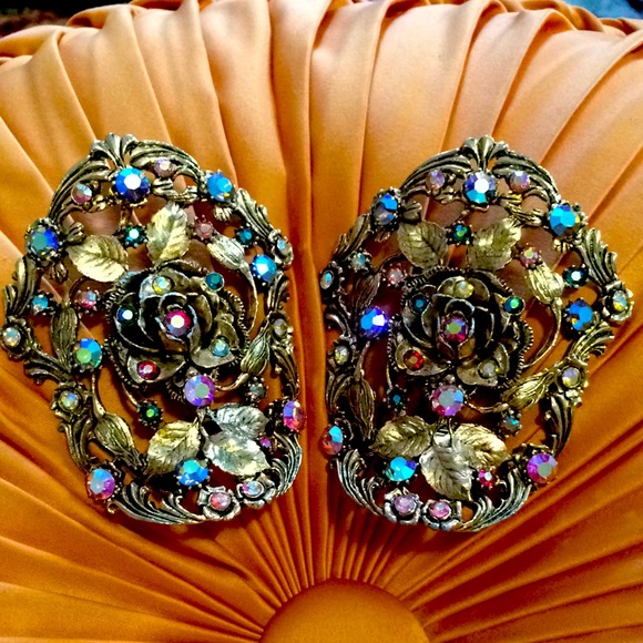 Jewelry - Vintage Musi AB Rhinestones Shoe Clips Rococco